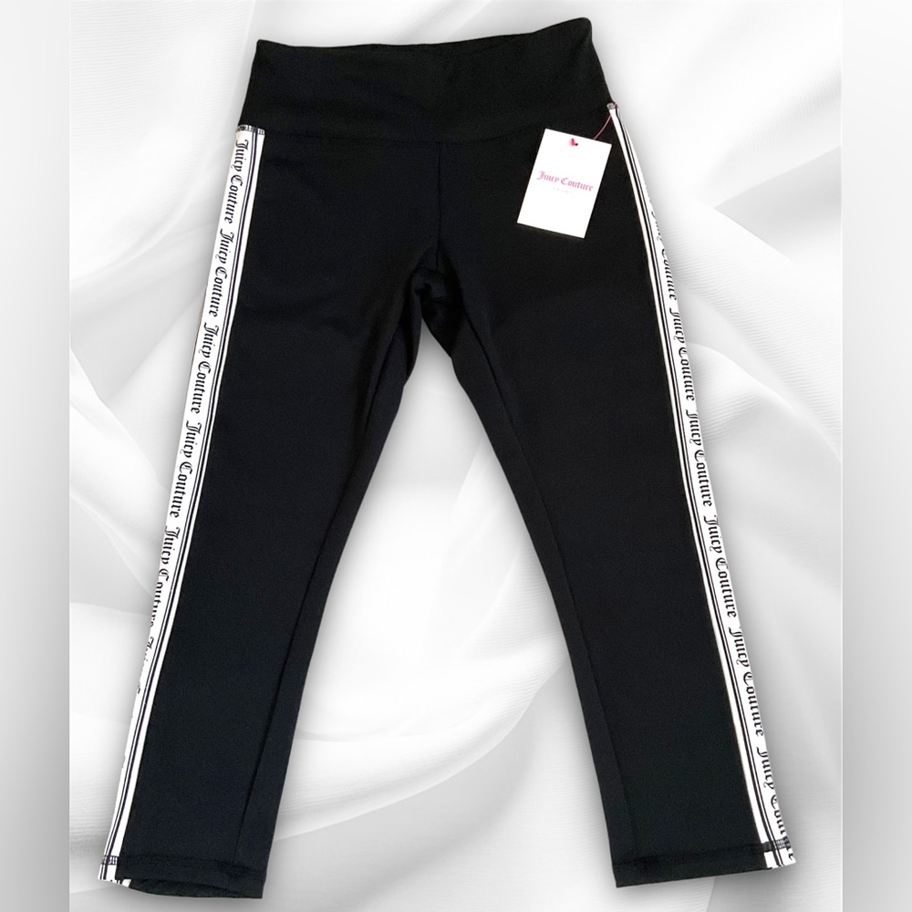 JUICY COUTURE SPORT LEGGINGS WOMEN Logo Side Panel Crop Legging Size Small